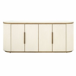 Casa Padrino Luxury Sideboard with 4 Doors and Ceramic Top White / Brass 192 cm