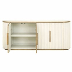 Casa Padrino Luxury Sideboard with 4 Doors and Ceramic Top White / Brass 192 cm