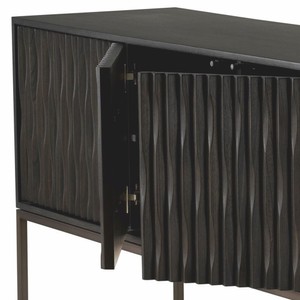 Casa Padrino Luxus Sideboard Schwarzgrau / Bronze 200 cm - Luxus Möbel