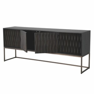 Casa Padrino Luxus Sideboard Schwarzgrau / Bronze 200 cm - Luxus Möbel