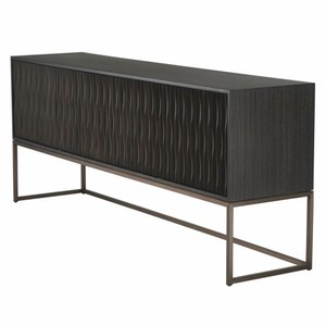 Casa Padrino Luxus Sideboard Schwarzgrau / Bronze 200 cm - Luxus Möbel