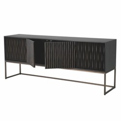 Casa Padrino Luxury Sideboard Black-Gray / Bronze 200 cm - Luxury Furniture