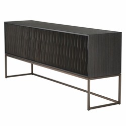 Casa Padrino Luxury Sideboard Black-Gray / Bronze 200 cm - Luxury Furniture