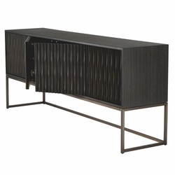 Casa Padrino Luxury Sideboard Black-Gray / Bronze 200 cm - Luxury Furniture