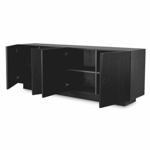 Casa Padrino Luxus Sideboard Schwarzgrau / Bronze 220 cm - Luxus Möbel