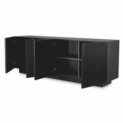 Casa Padrino credenza di lusso nero-grigio / bronzo 220 cm - Mobili di lusso