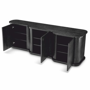 Casa Padrino Luxus Sideboard Schwarzgrau / Bronze 220 cm - Luxus Hotel Möbel