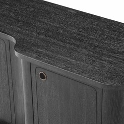 Casa Padrino Aparador de Lujo Negro-Gris / Bronce 220 cm - Muebles de Hoteles de Lujo