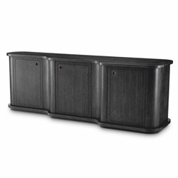 Casa Padrino Aparador de Lujo Negro-Gris / Bronce 220 cm - Muebles de Hoteles de Lujo
