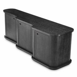Casa Padrino Aparador de Lujo Negro-Gris / Bronce 220 cm - Muebles de Hoteles de Lujo
