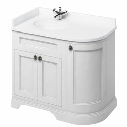 Landhausstil Waschbeckenschrank mit Waschbecken Weiß Matt Weiß