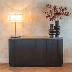 Casa Padrino buffet de luxe avec 2 portes et plateau en travertin marron foncé / marron 160 cm