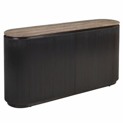 Casa Padrino buffet de luxe avec 2 portes et plateau en travertin marron foncé / marron 160 cm