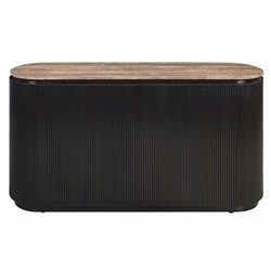 Casa Padrino buffet de luxe avec 2 portes et plateau en travertin marron foncé / marron 160 cm