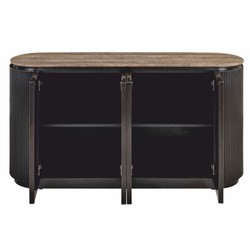 Casa Padrino buffet de luxe avec 2 portes et plateau en travertin marron foncé / marron 160 cm