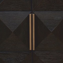 Luxus Sideboard mit 4 Türen und Travertinplatte Dunkelbraun Beige