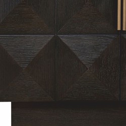 Luxus Sideboard mit 4 Türen und Travertinplatte Dunkelbraun Beige