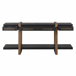 Casa Padrino Luxus Sideboard Schwarz / Antik Messing 180 cm - Luxus Möbel