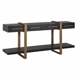 Casa Padrino Luxury Sideboard Black / Antique Brass 180 cm - Luxury Furniture