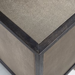 Luxus Sideboard mit 4 Türen Schwarz Grau Messing