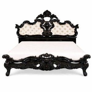 Prunkvolles Luxus Barock Doppelbett Schwarz Gold Prunkvolles Luxus Barock Doppelbett Schwarz Gold