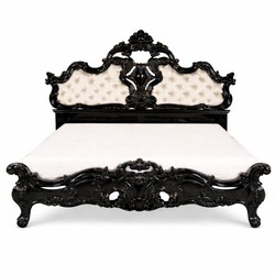 Casa Padrino luxury baroque double bed black / gold - Baroque bedroom furniture Casa Padrino luxury baroque double bed black / gold - Baroque bedroom furniture