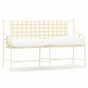 Casa Padrino luxury Art Nouveau wrought iron garden bench cream / white 160 cm Casa Padrino luxury Art Nouveau wrought iron garden bench cream / white 160 cm