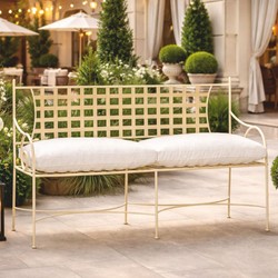 Casa Padrino luxury Art Nouveau wrought iron garden bench cream / white 160 cm