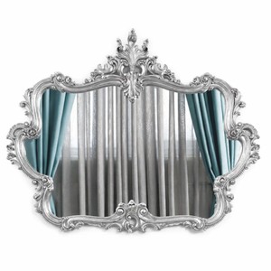Casa Padrino espejo barroco de lujo plata 133 cm - Espejo de pared estilo barroco - Hecho en Italia