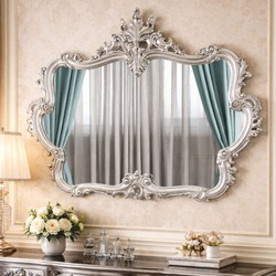 Casa Padrino espejo barroco de lujo plata 133 cm - Espejo de pared estilo barroco - Hecho en Italia