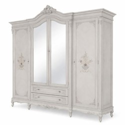 Casa Padrino armario de dormitorio barroco de lujo gris claro 260 cm - Muebles de dormitorio barrocos