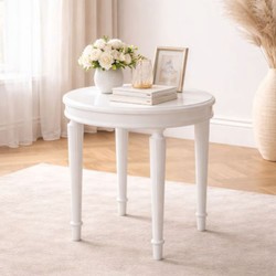 Casa Padrino table d'appoint baroque de luxe blanc H. 55 cm - Mobilier baroque