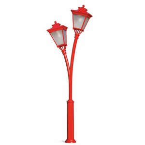 Casa Padrino Art Nouveau double garden lantern red H. 353.5 cm - Outdoor lighting