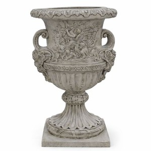 Casa Padrino vaso da fiori barocco di lusso grigio antico Ø 85 x A. 140 cm - Fatto in Italia