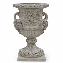 Casa Padrino pot de fleurs baroque de luxe gris antique Ø 85 x H. 140 cm - Fabriqué en Italie