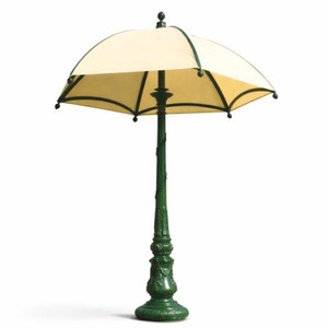 Casa Padrino parasol décoratif de jardin baroque vert / beige Ø 350 x H. 418,5 cm