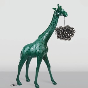 Casa Padrino Luxury Giraffe Floor Lamp Green H. 230 cm - Animal Floor Lamps