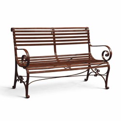 Casa Padrino Art Nouveau Wrought Iron Garden Bench Rust 120 cm - Garden Furniture