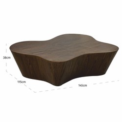 Casa Padrino table basse de luxe marron foncé 145 cm - Meubles de salon et d'hôtel