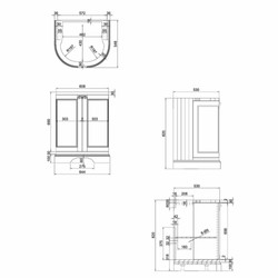 Casa Padrino mobile lavabo bianco / grigio A. 93 cm - Mobili da bagno