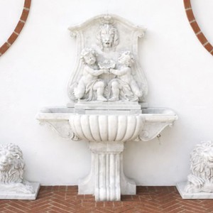 Casa Padrino fuente de pared barroco de lujo blanco 119 x A. 158 cm - Hecho en Italia