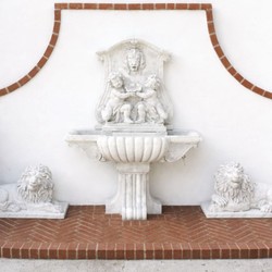 Casa Padrino fontana da parete barocco di lusso bianco 119 x A. 158 cm - Fatto in Italia