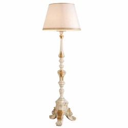 Casa Padrino luxury baroque floor lamp ivory / gold H. 183 cm - Made in Italy