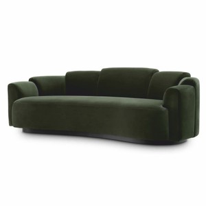 Casa Padrino luxury sofa green / black 232 cm - Hotel & living room furniture