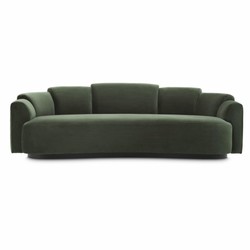 Gebogenes Luxus Wohnzimmer Hotel Sofa Grün Schwarz