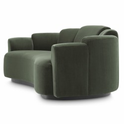 Gebogenes Luxus Wohnzimmer Hotel Sofa Grün Schwarz