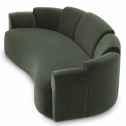 Gebogenes Luxus Wohnzimmer Hotel Sofa Grün Schwarz