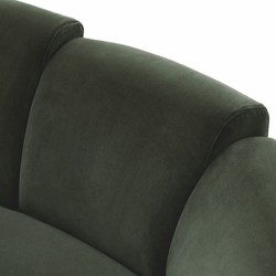 Gebogenes Luxus Wohnzimmer Hotel Sofa Grün Schwarz
