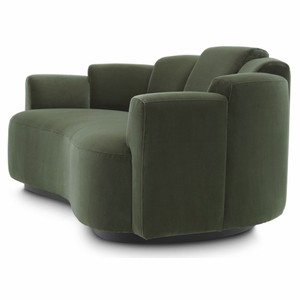 Casa Padrino Luxus Sofa Grün / Schwarz 194 cm - Hotel & Wohnzimmer Möbel