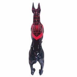 Casa Padrino Escultura Decorativa Gran Danés Negro / Rojo 125 x Al. 110 cm - Figura Decorativa
